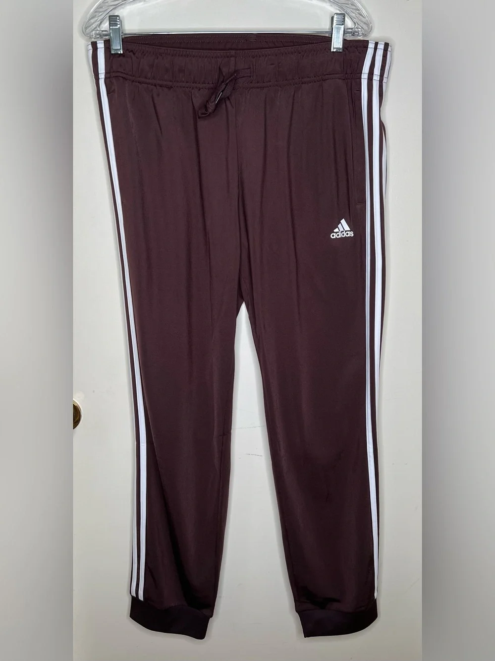 Adidas Brown 3 Strip Jogger, Women’s Large
